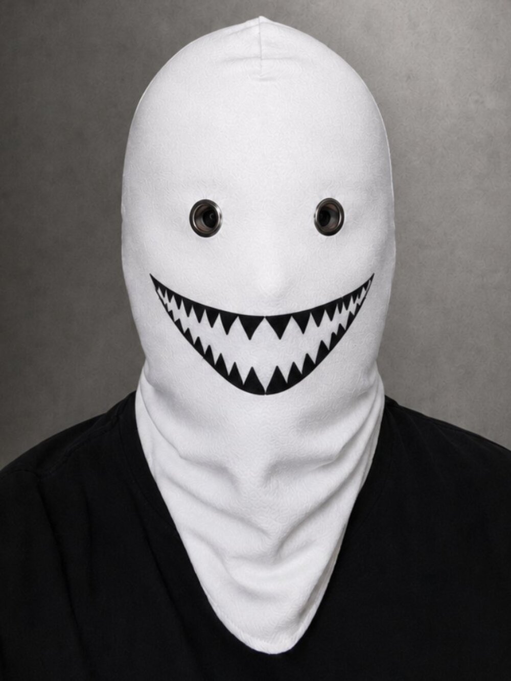 White Shark Teeth Balaclava Mask Black Techwear Face Ninja Hood OTKYDACH